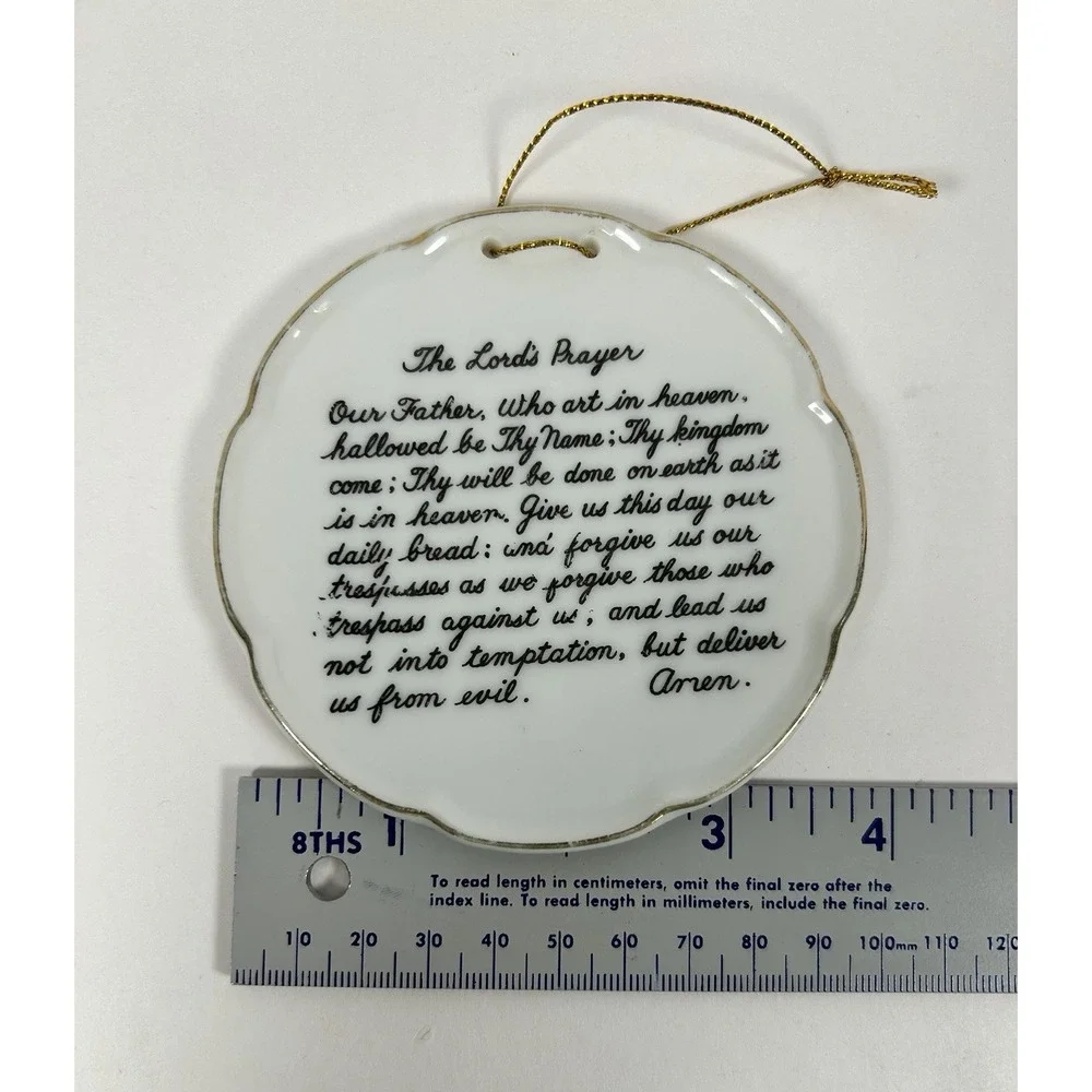The Lords Prayer Decorative Hanging Decor Plate Made in Japan 4
